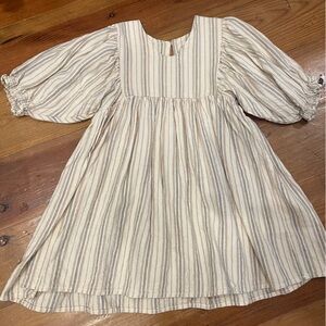 Rylee + Cru Rustic stripe  Puff Sleeve Sundress